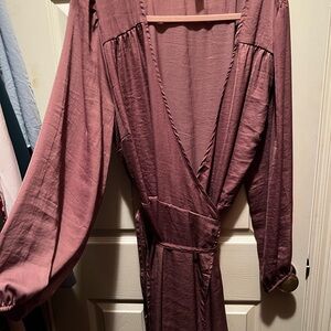 Elegant Mauve Wrap Dress